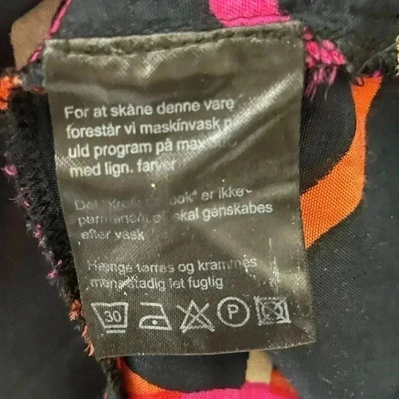 Masai Women’s Sz S Black Circle Print Midi Dress Tie Knot Detail Pockets Viscose - Picture 5 of 9